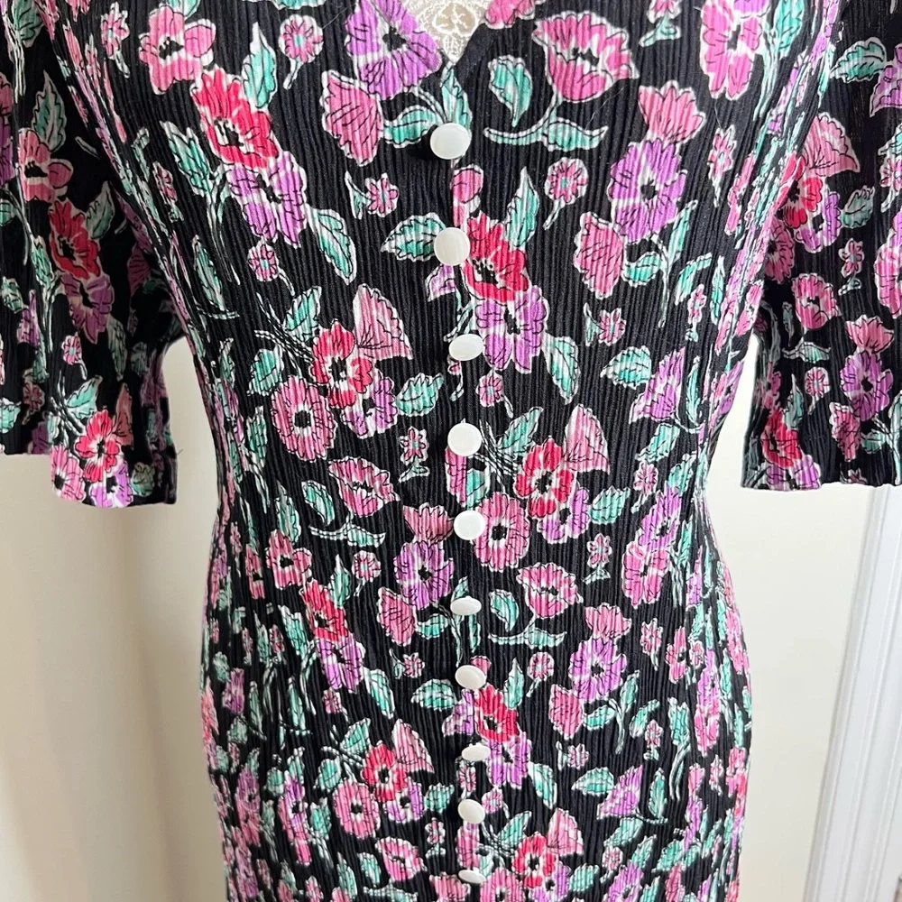 Vintage Fashion Bug Long Floral Dress with Corset Tie Back Size 22/24 cottage - Picture 6 of 15